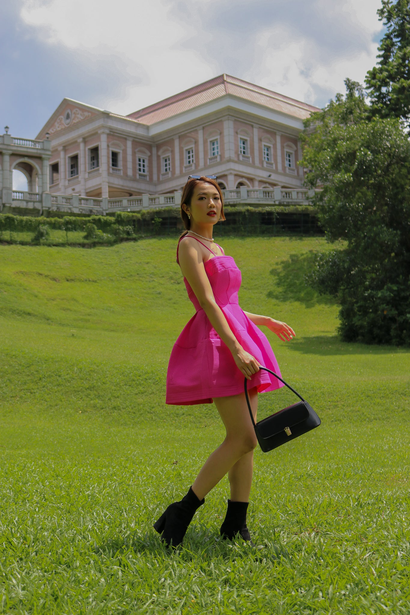 Mayson Skater Dress in Magenta