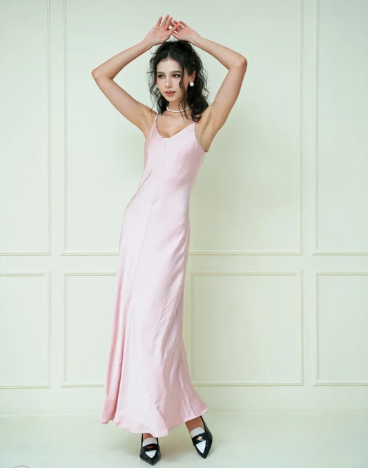 Room8008 Dior Satin Dress in Pink