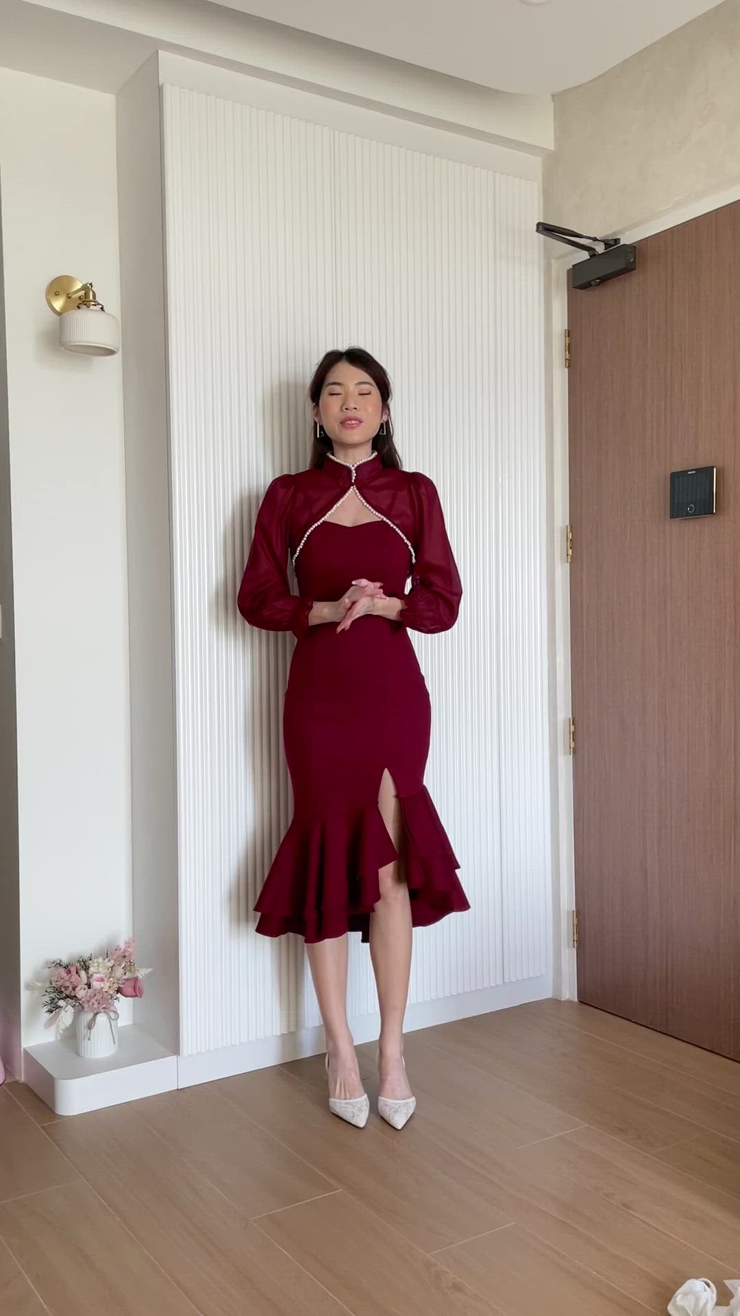 Orilia Oriental 2 Piece Set in Burgundy