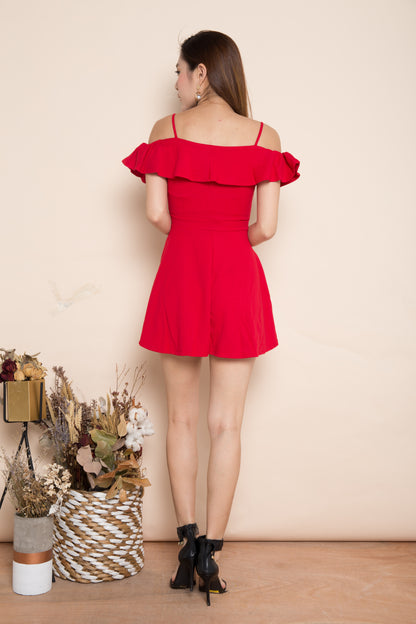 Mabelin Strap Dress in Red