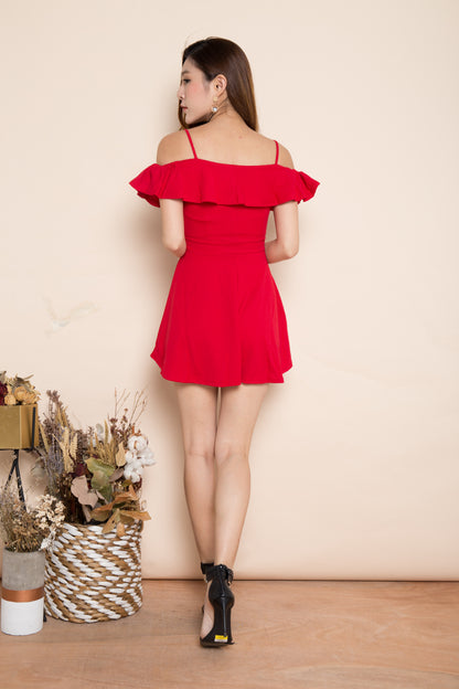 Mabelin Strap Dress in Red