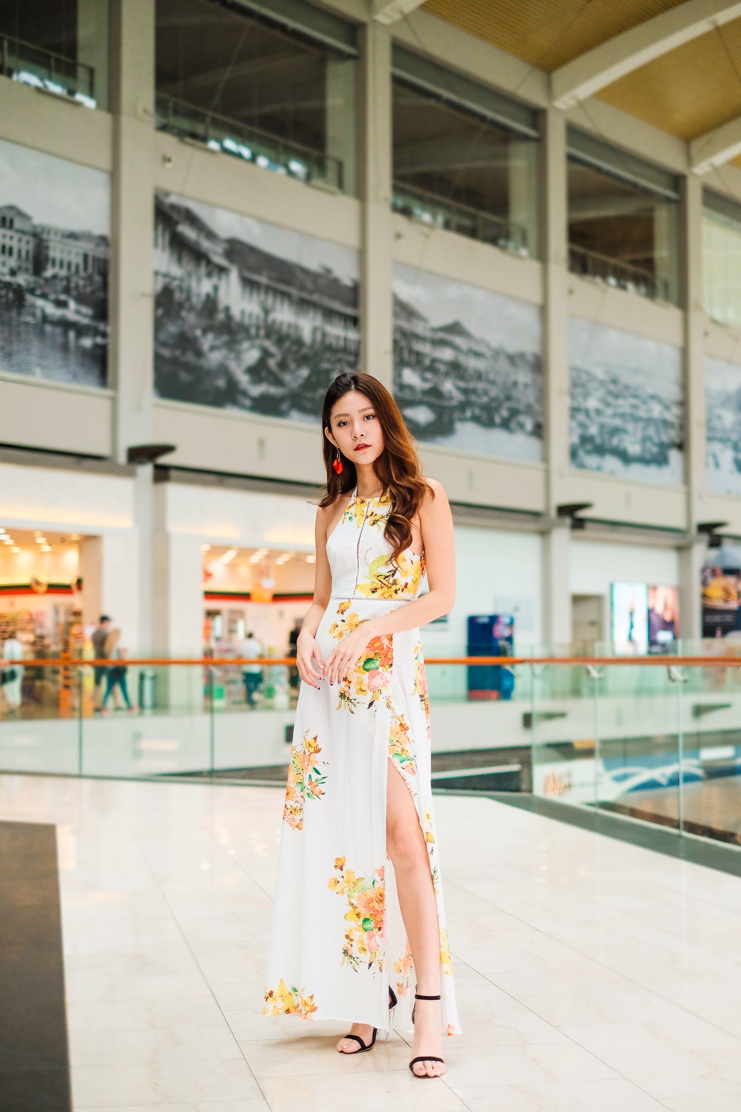 LUXE - Kinsleena Halter Maxi Dress in Yellow