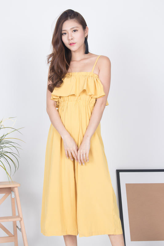 Sandilyn Flutter Jumpsuit in Mustard