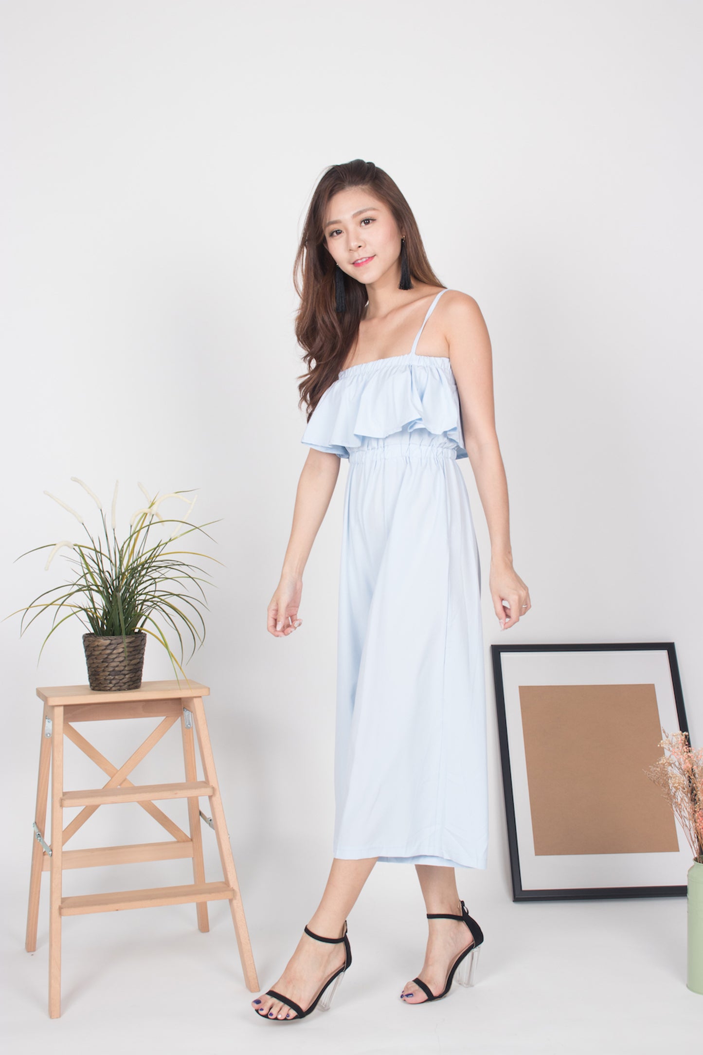 Sandilyn Flutter Jumpsuit in Light Blue