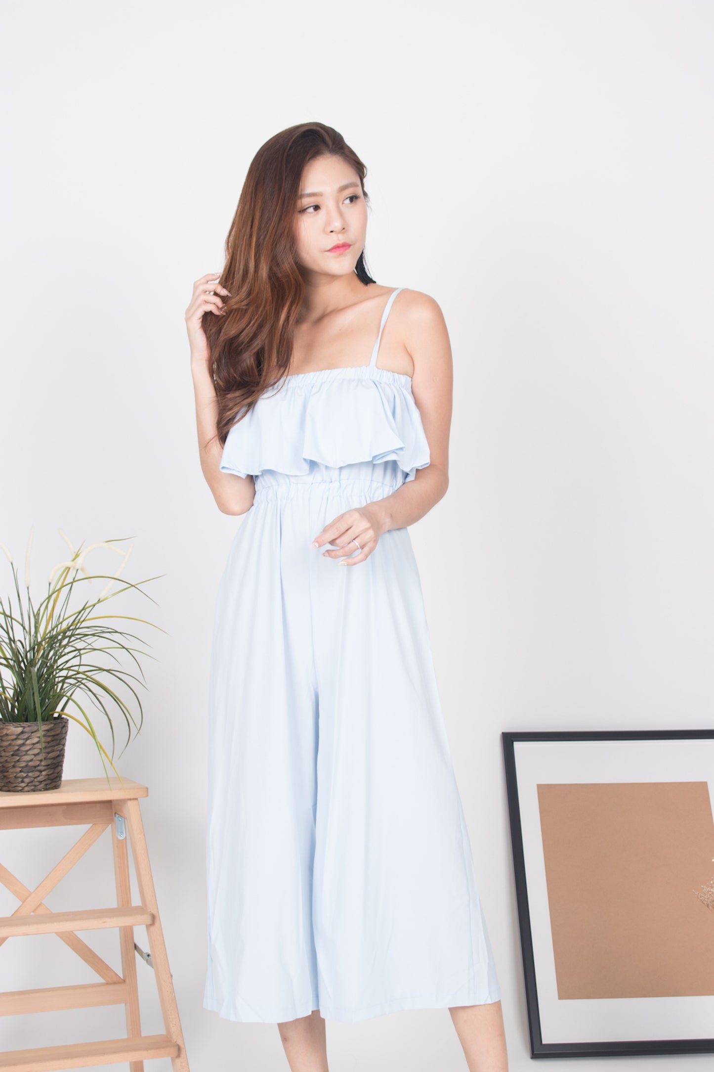 Sandilyn Flutter Jumpsuit in Light Blue