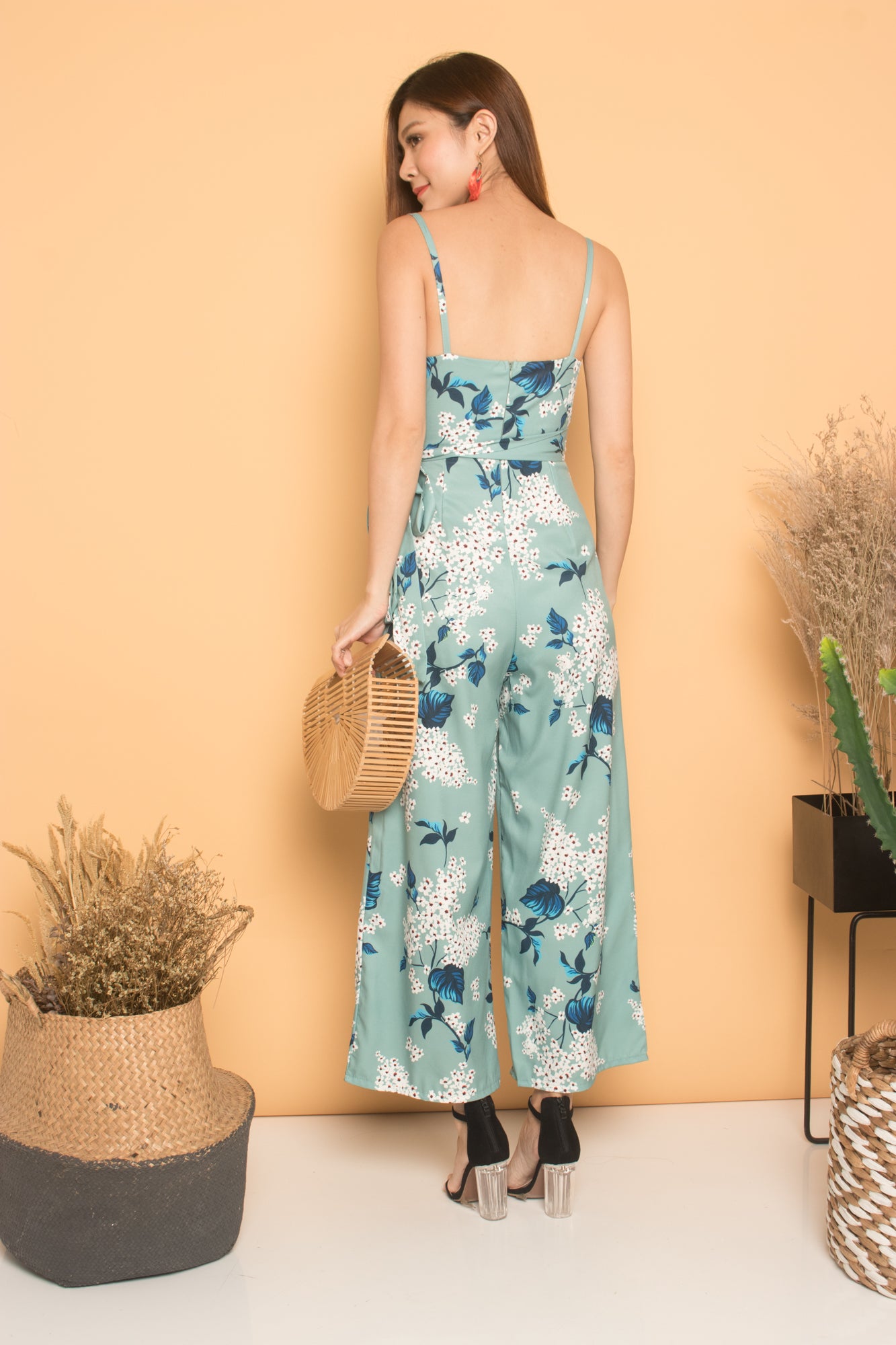 Hendra Floral Jumpsuit in Mint
