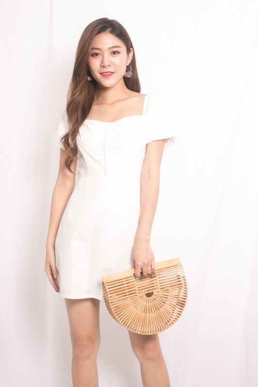 Wilea Babydoll Sleeve Dress in White