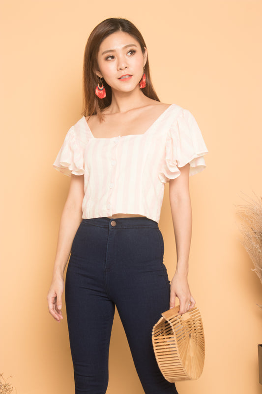 Anhiela Stripes Top in Pink