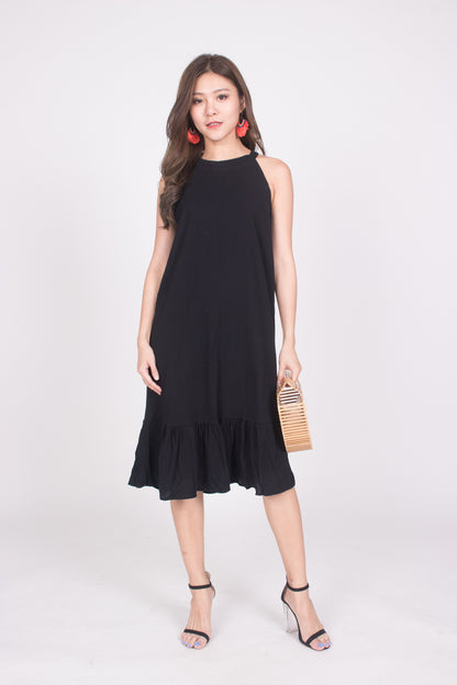 Heiley Halter Dress in Black