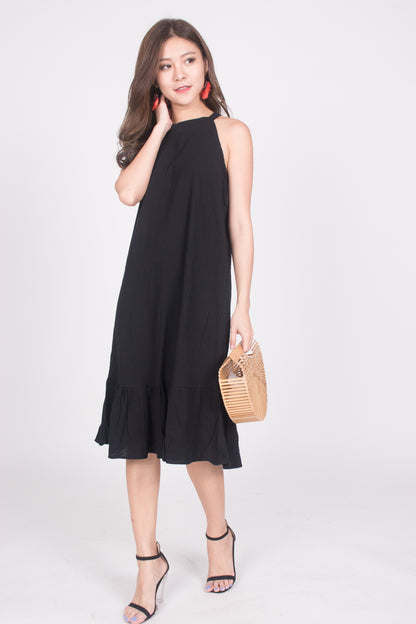 Heiley Halter Dress in Black