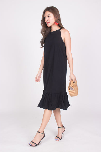 Heiley Halter Dress in Black