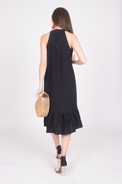 Heiley Halter Dress in Black