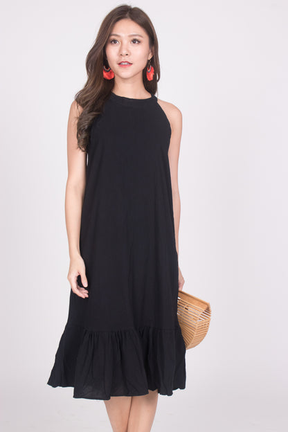 Heiley Halter Dress in Black