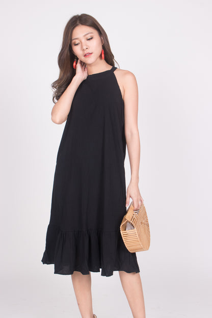 Heiley Halter Dress in Black