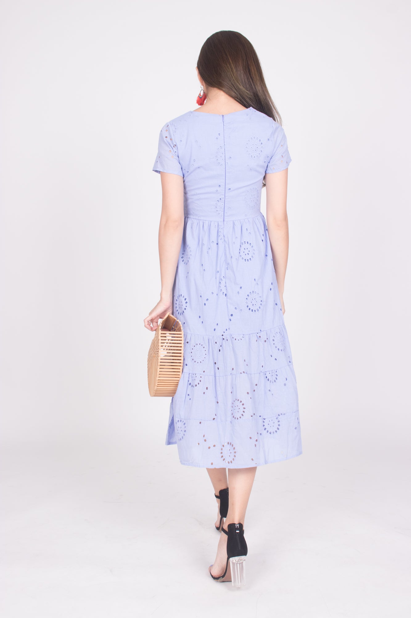 Yista Eyelet Midi Dress in Lilac