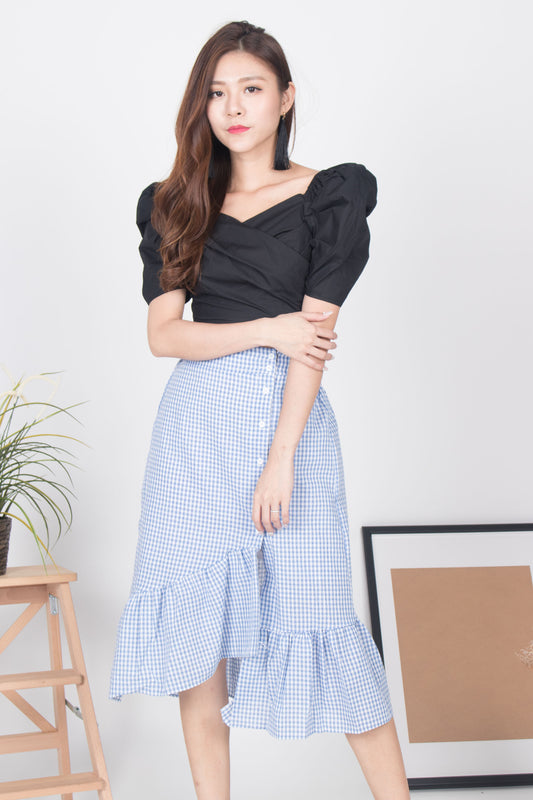 Joanna Gingham Skirt in Blue