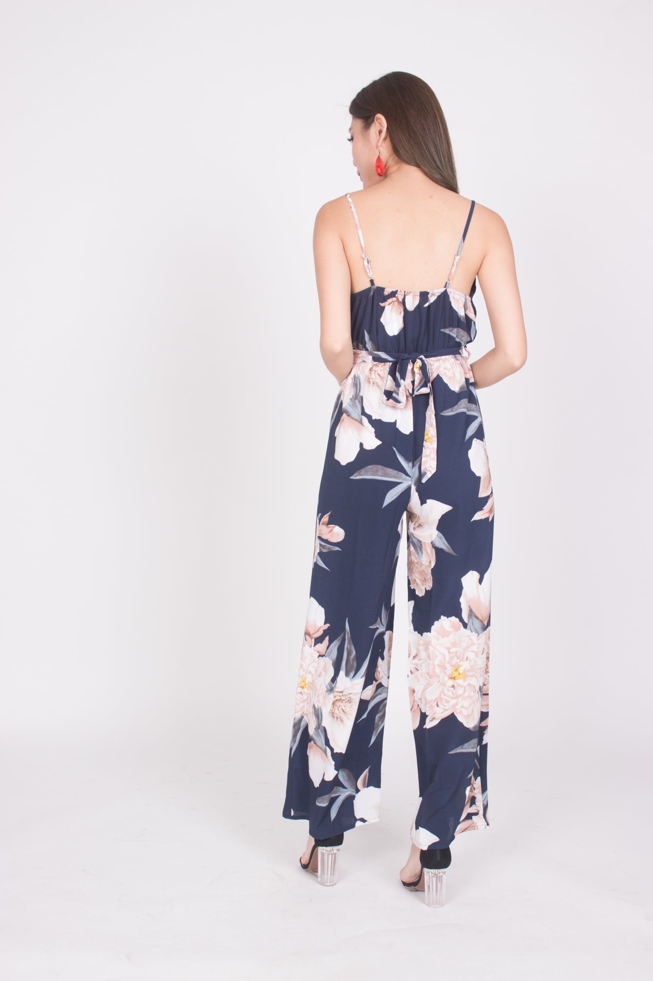 *LUXE* Angelyna Floral Jumpsuit in Navy
