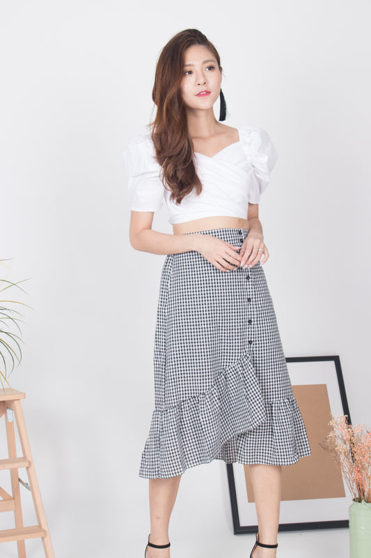 Joanna Gingham Skirt in Black