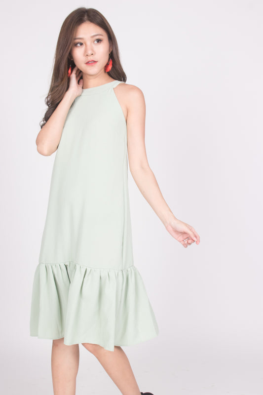 Heiley Halter Dress in Mint