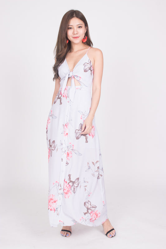 *LUXE* Glennda Floral Ribbon Maxi Dress