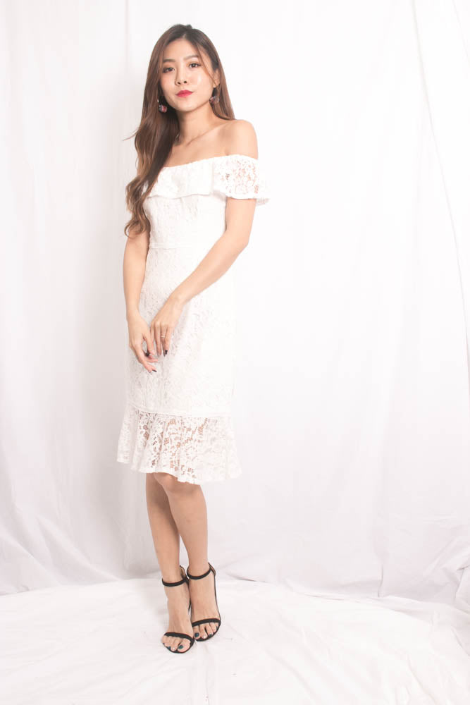 Callina Crochet Dress in White