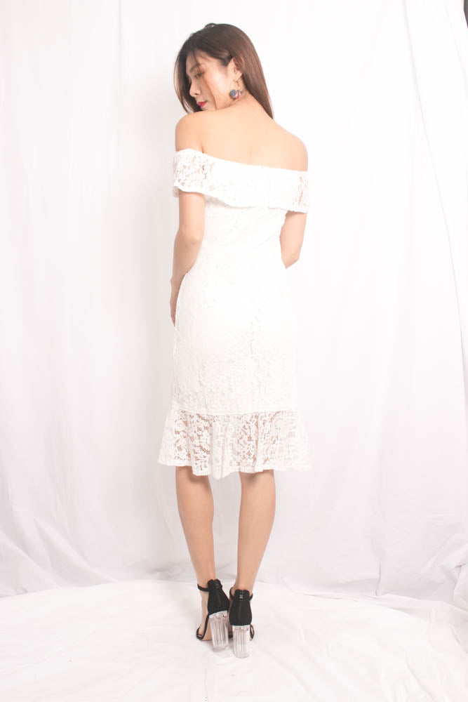 Callina Crochet Dress in White