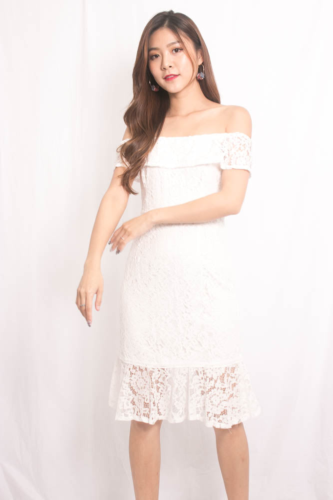 Callina Crochet Dress in White