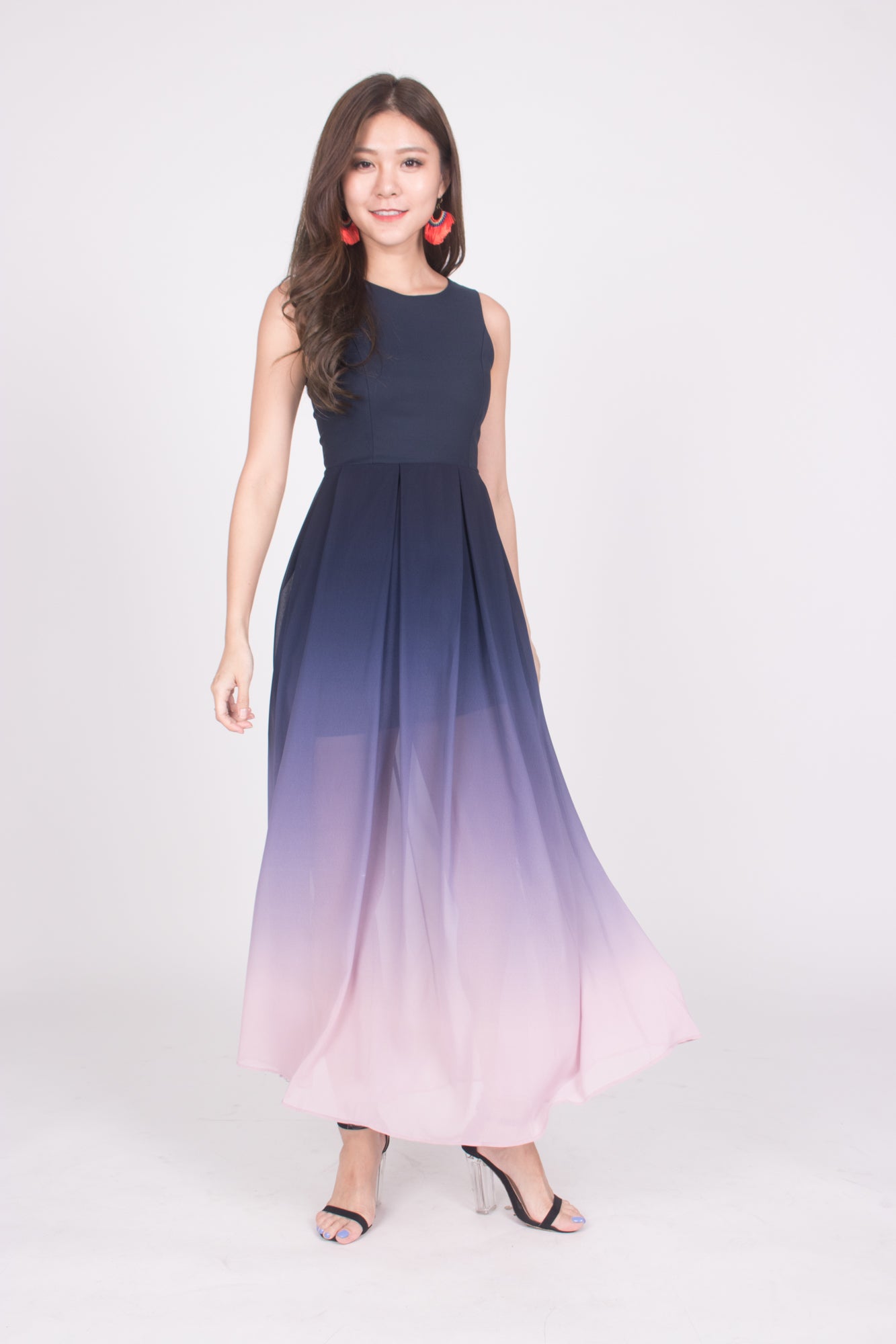 *LUXE* Erila Ombre Maxi Dress in Navy