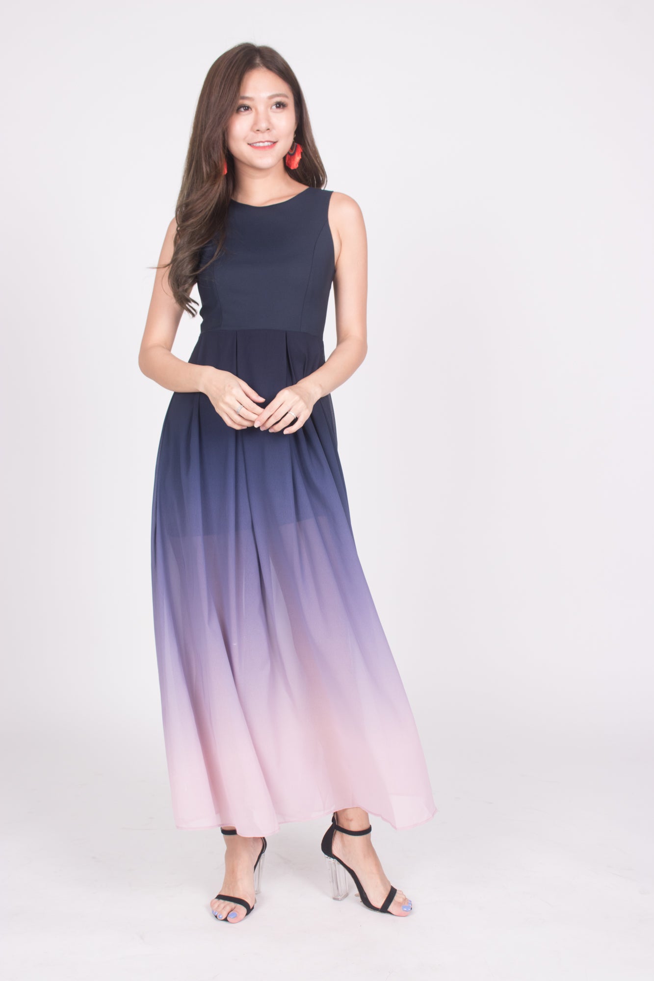 *LUXE* Erila Ombre Maxi Dress in Navy