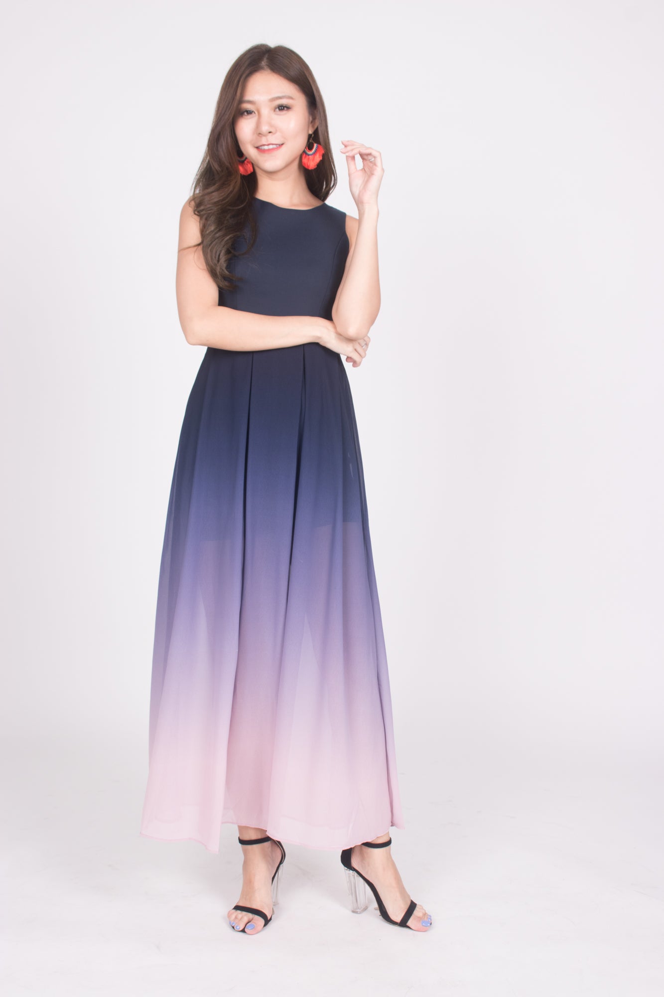 *LUXE* Erila Ombre Maxi Dress in Navy