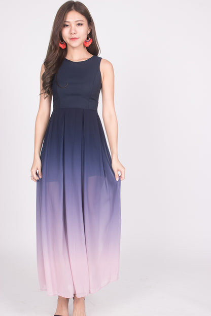 *LUXE* Erila Ombre Maxi Dress in Navy