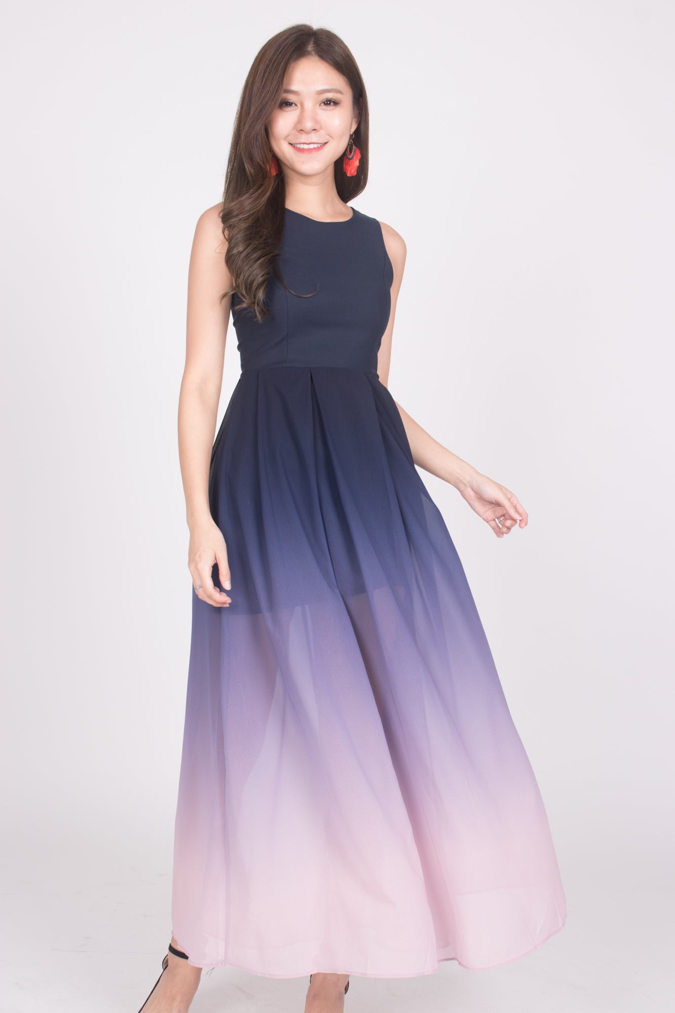 *LUXE* Erila Ombre Maxi Dress in Navy