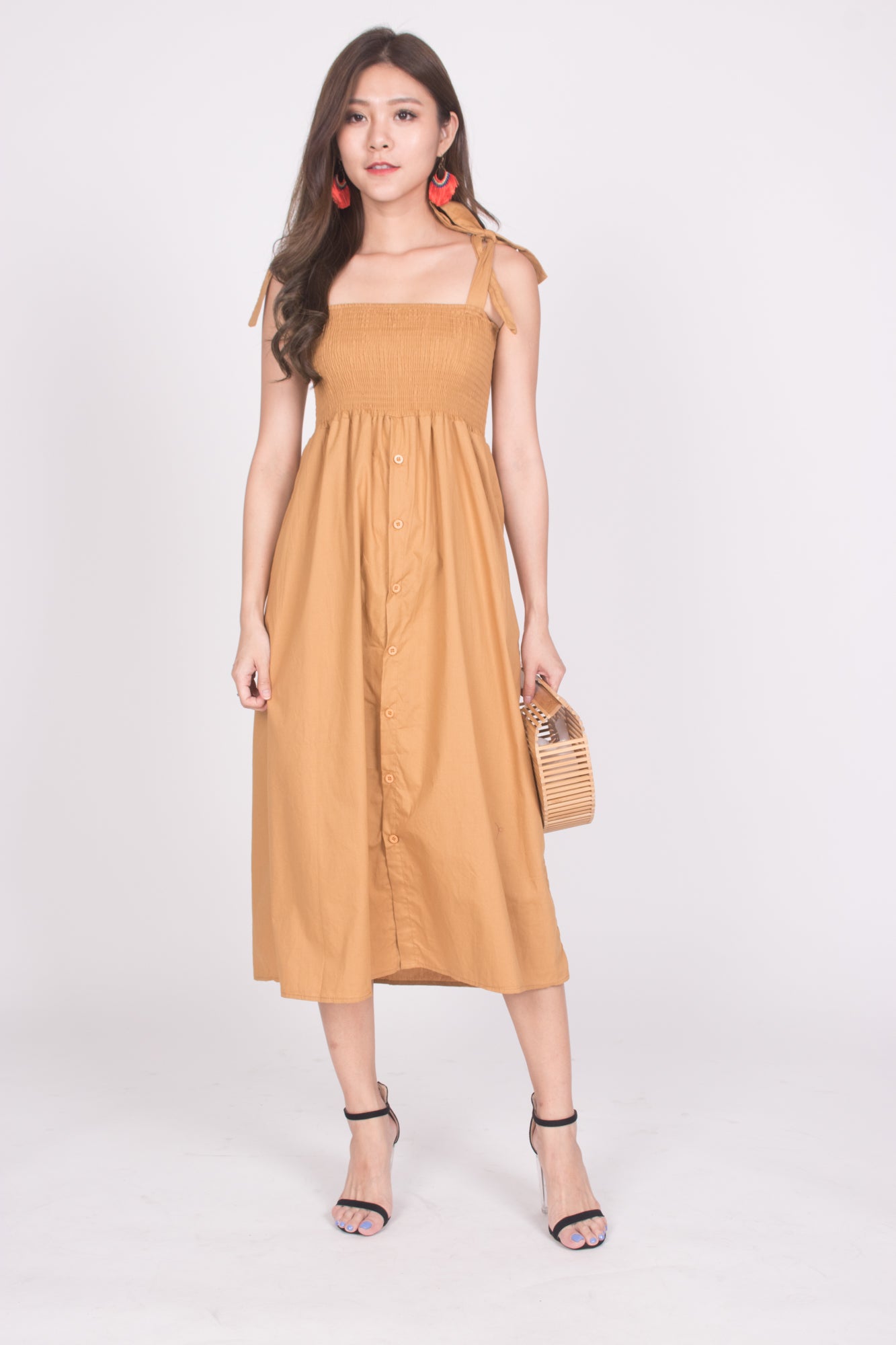 Fionni Midi Dress in Mustard