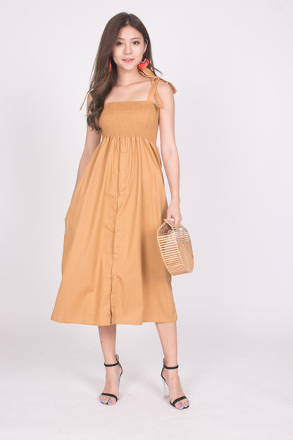 Fionni Midi Dress in Mustard