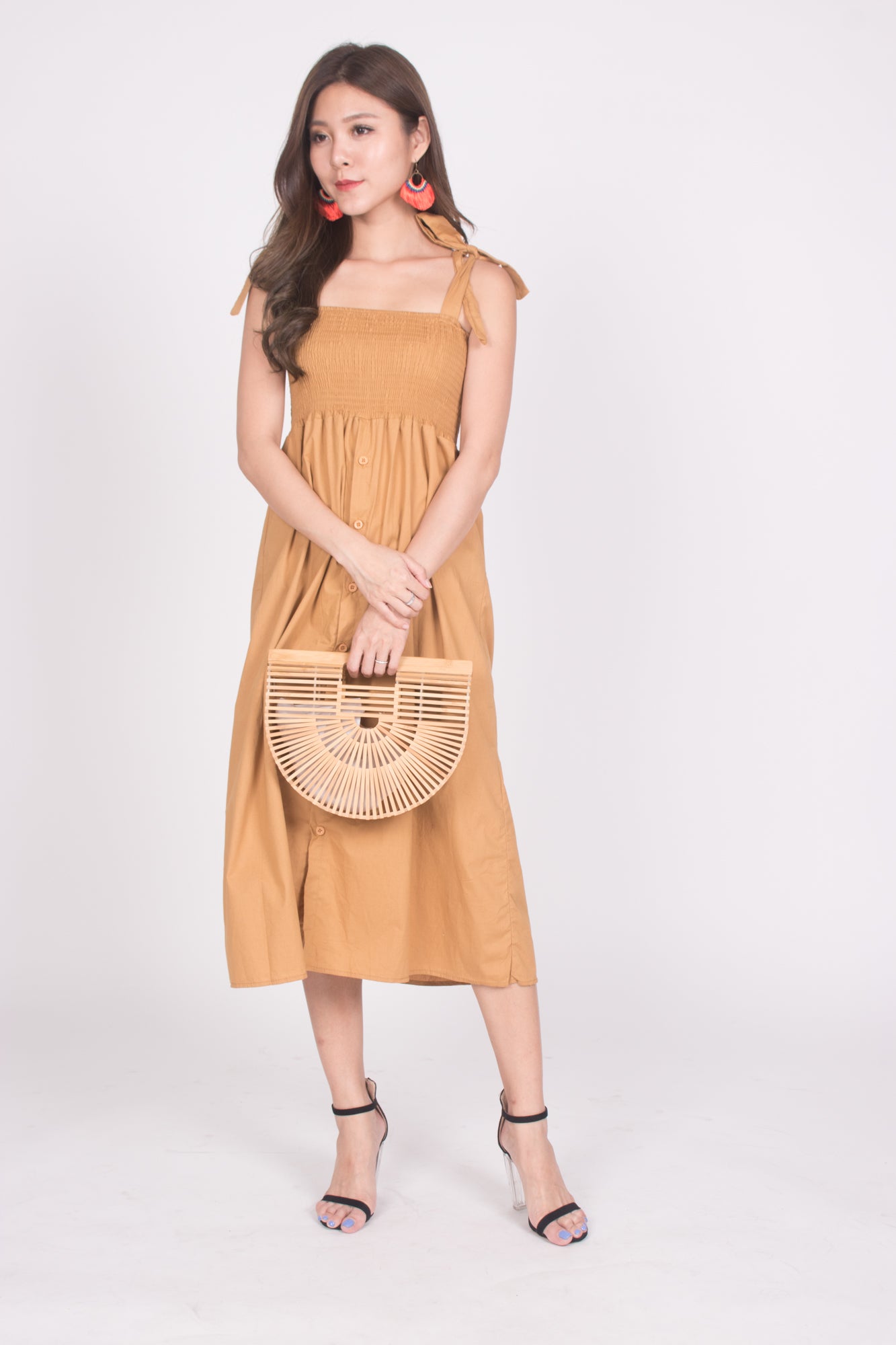 Fionni Midi Dress in Mustard