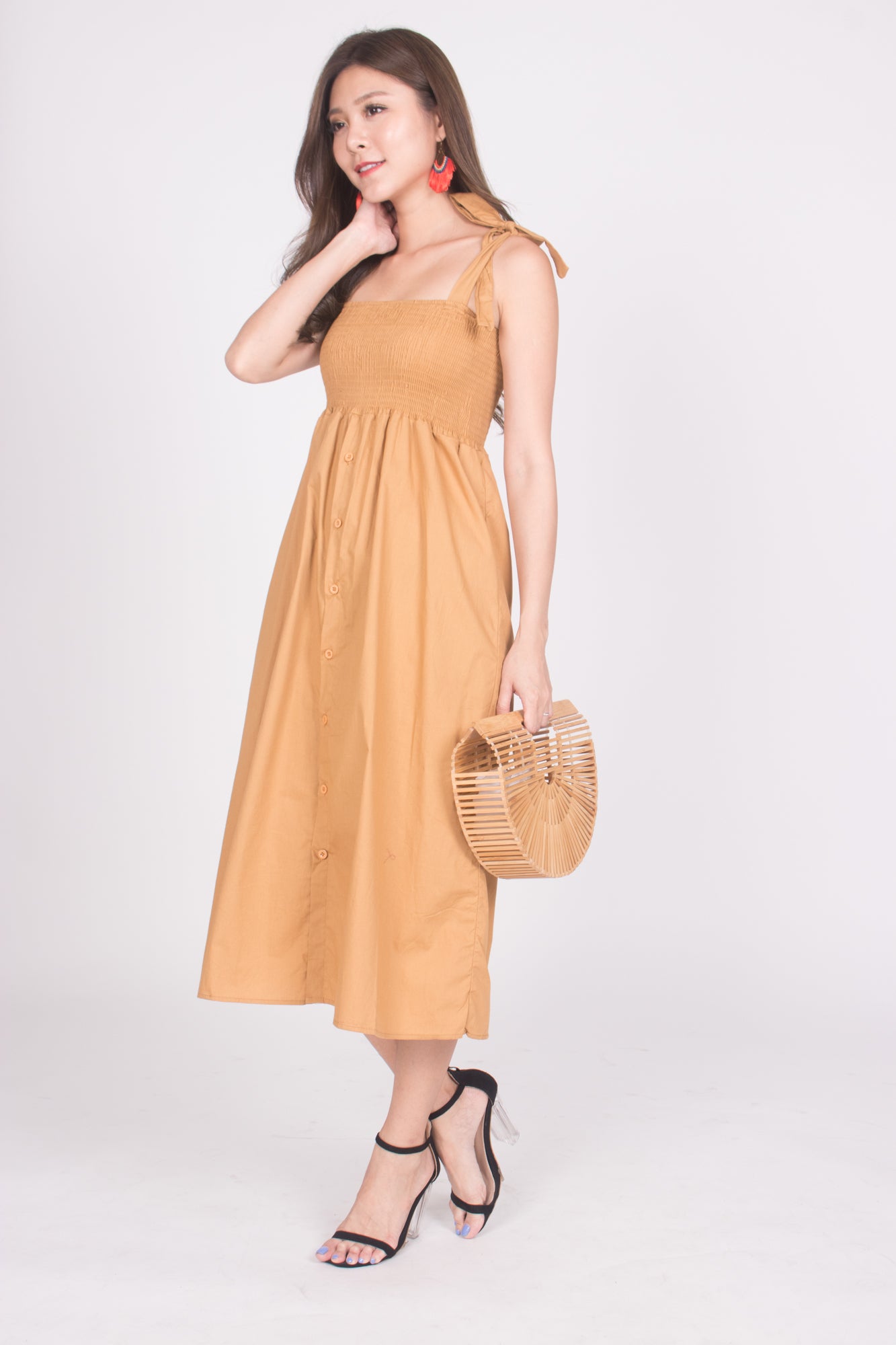 Fionni Midi Dress in Mustard