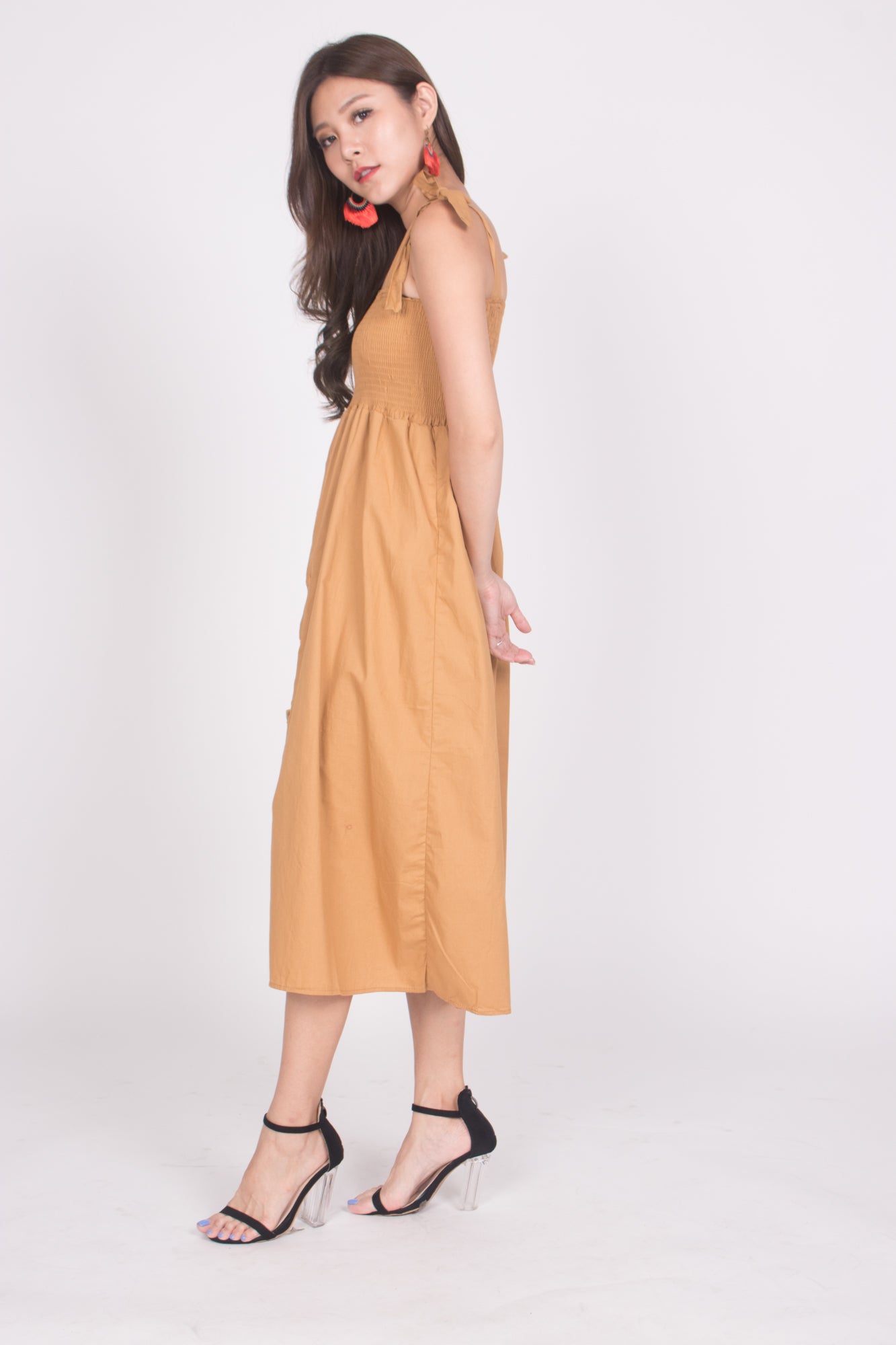 Fionni Midi Dress in Mustard