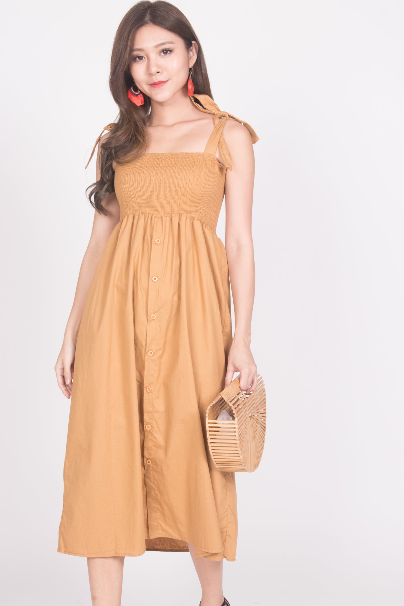 Fionni Midi Dress in Mustard