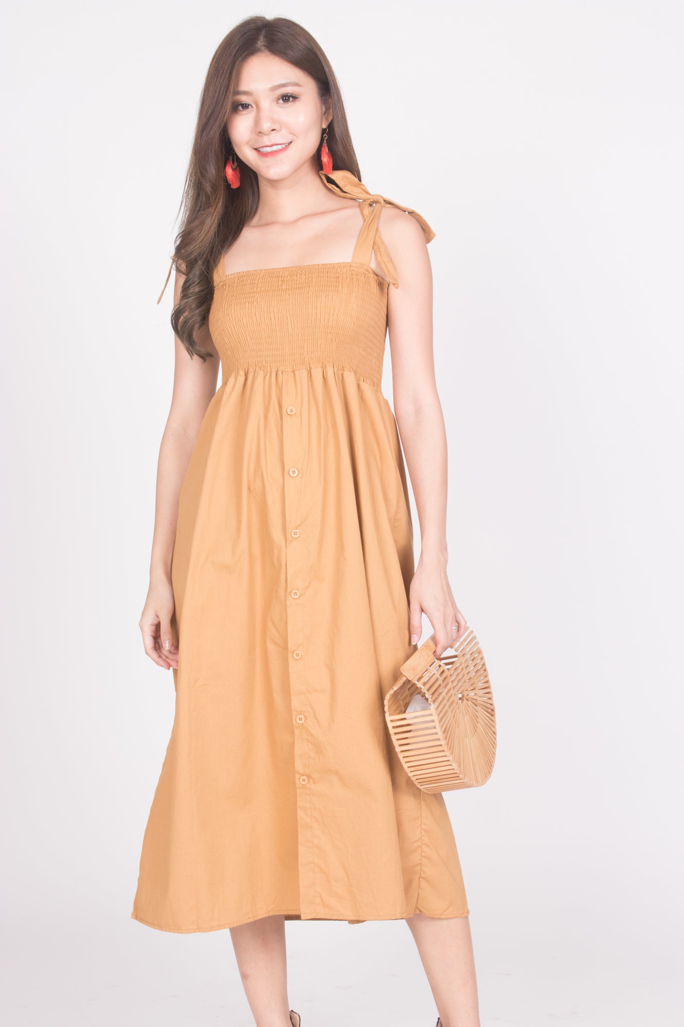 Fionni Midi Dress in Mustard