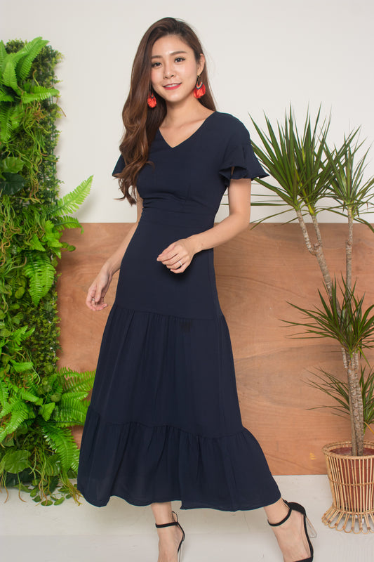 *LUXE* - Sapho Island Maxi Dress in Navy