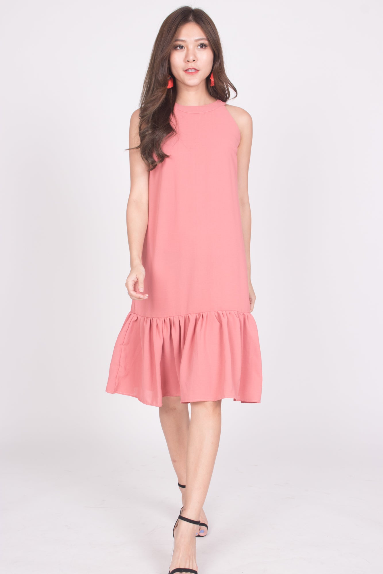 Heiley Halter Dress in Blush