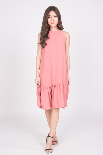 Heiley Halter Dress in Blush