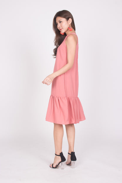 Heiley Halter Dress in Blush