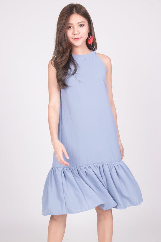 Heiley Halter Dress in Blue