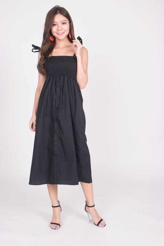 Fionni Midi Dress in Black