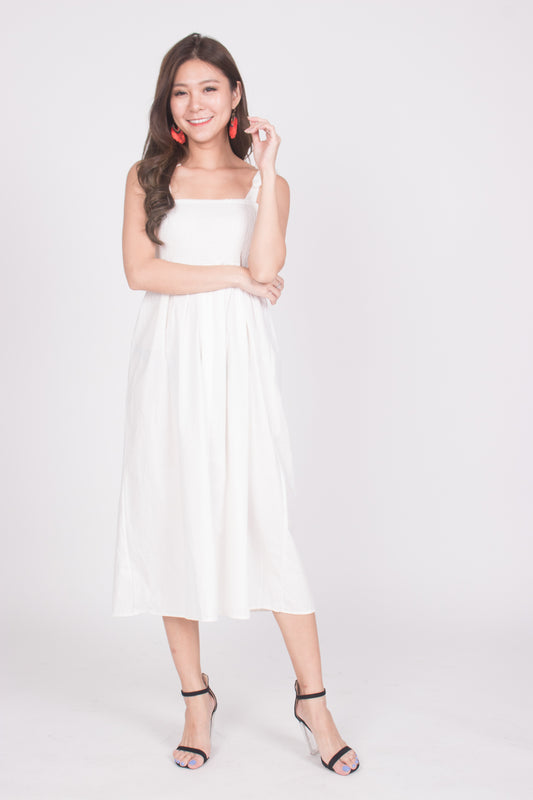 Fionni Midi Dress in White