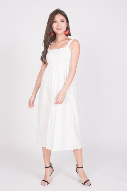 Fionni Midi Dress in White