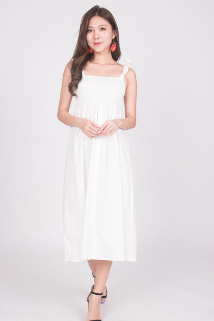 Fionni Midi Dress in White