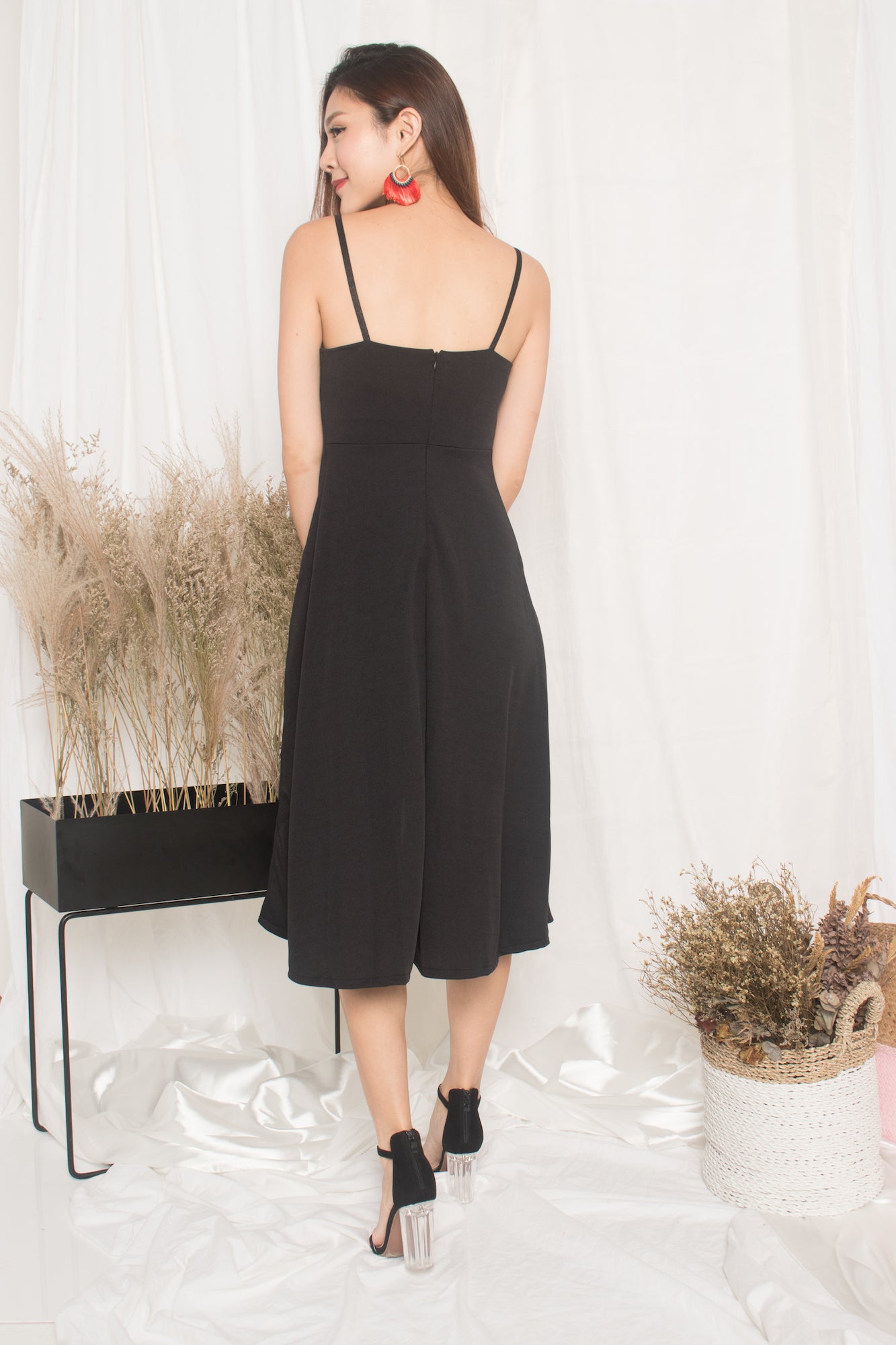 Alain Drape Dress in Black