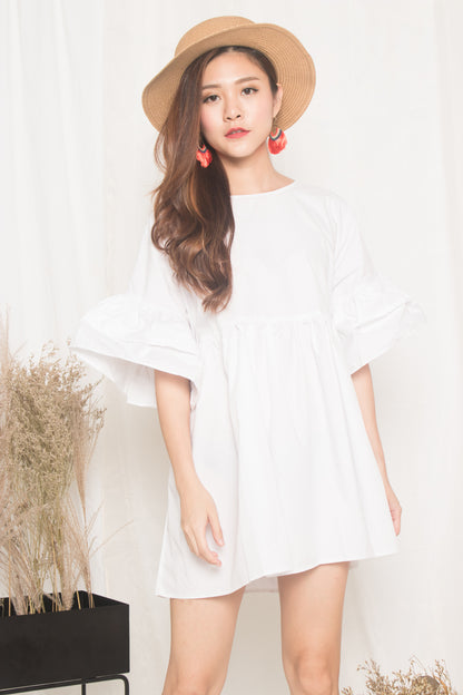 Fersa Babydoll Dress in White